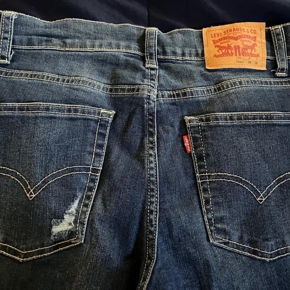 Levi’s 510 Lightly Distressed Blue Denim Skinny Jeans - Picture 4 of 5